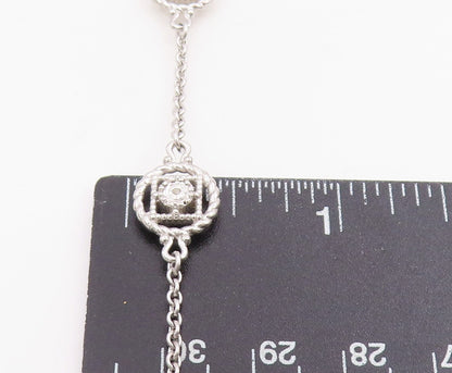 925 Sterling Silver Vintage Bracelet Elegant Floral Intricate Rope Chain BT11686
