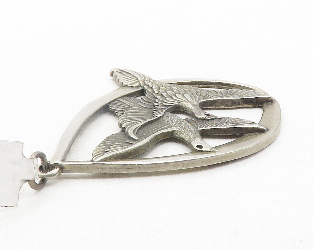 WALLACE 925 Sterling Silver  Vintage Peace On Earth Doves Pendant  PT9601