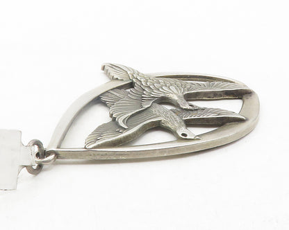 WALLACE 925 Sterling Silver  Vintage Peace On Earth Doves Pendant  PT9601