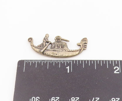 925 Sterling Silver Vintage Pendant Classic Gondola Boat Souvenir Charm  PT26585