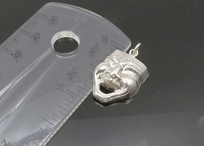 925 Sterling Silver  Vintage Shiny Comedy Theater Mask Pendant  PT17673