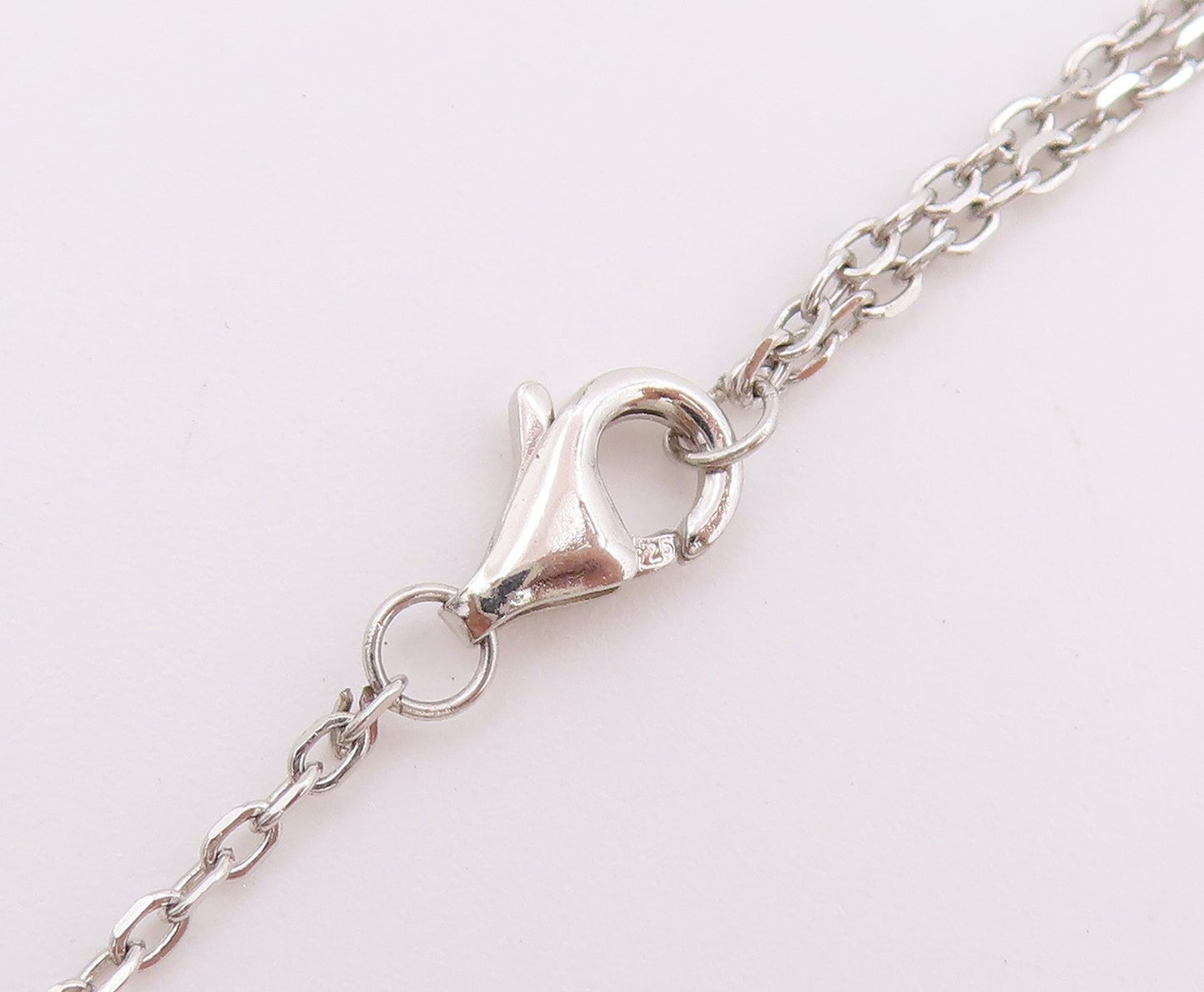 925 Sterling Silver Vintage Necklace Mother Of Pearl Halo CZ Virgin Mary  NE4902