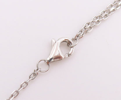 925 Sterling Silver Vintage Necklace Mother Of Pearl Halo CZ Virgin Mary  NE4902
