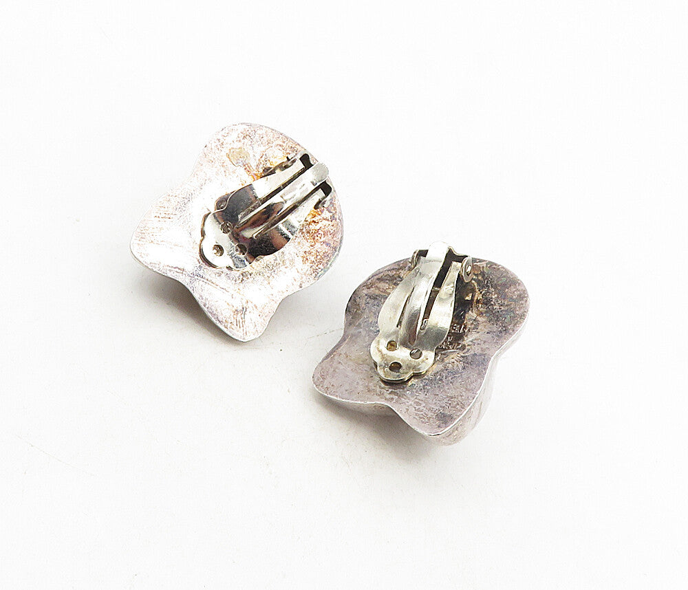 NESTOR MEXICO 925 Silver  Vintage Hollow Dome Non Pierce Drop Earrings  EG4510