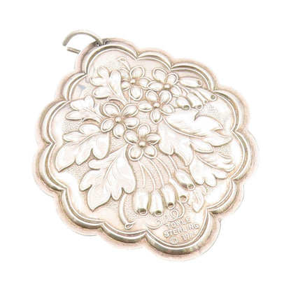 925 Sterling Silver Vintage Pendant 1984 TOWLE Antique Flower Bouquet  PT24710