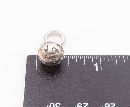 925 Sterling Silver Vintage Swirl Cutout Sphere Ornament Charm Pendant PT20659