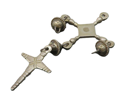 925 Sterling Silver  Vintage Dark Tone Religious Cross Drop Pendant  PT14236