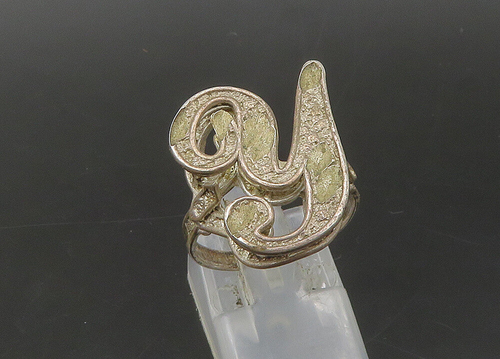925 Sterling Silver  Vintage Rustic Letter Y Initial Band Ring Sz 7  RG21968
