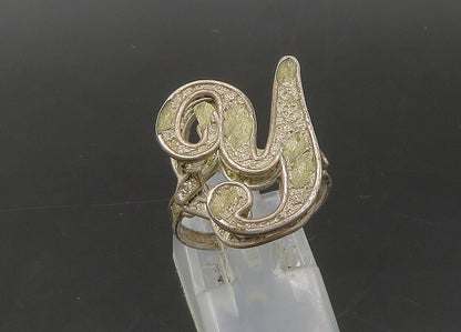 925 Sterling Silver  Vintage Rustic Letter Y Initial Band Ring Sz 7  RG21968