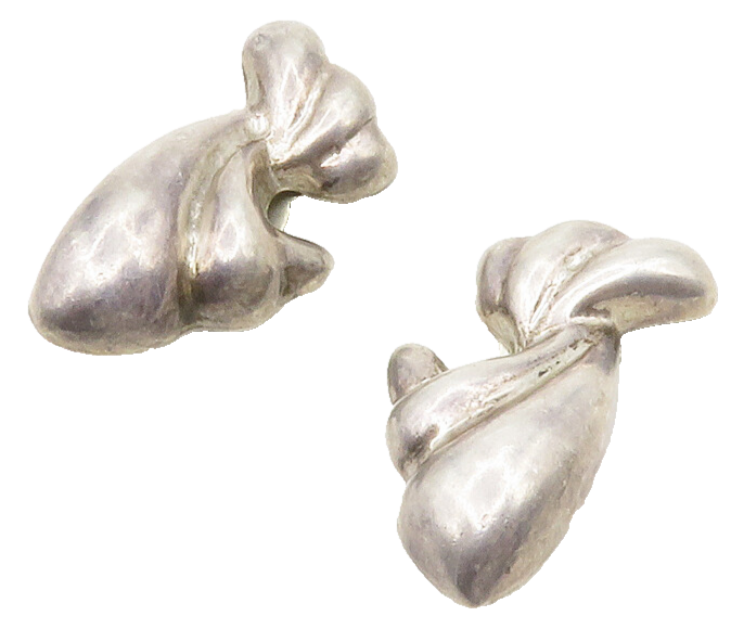 MEXICO 925 Sterling Silver  Vintage Modernist Non Pierce Earrings  EG6649