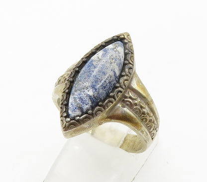 CAROLYN POLLACK 925 Silver  Vintage Sodalite Cocktail Ring Sz 9  RG15458