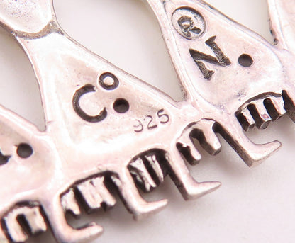 925 Sterling Silver  Vintage Shiny Women In Dresses Brooch Pin  BP9095