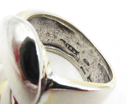 ALEX 925 Sterling Silver  Vintage Shiny Fluted Design Band Ring Sz 6  RG9533