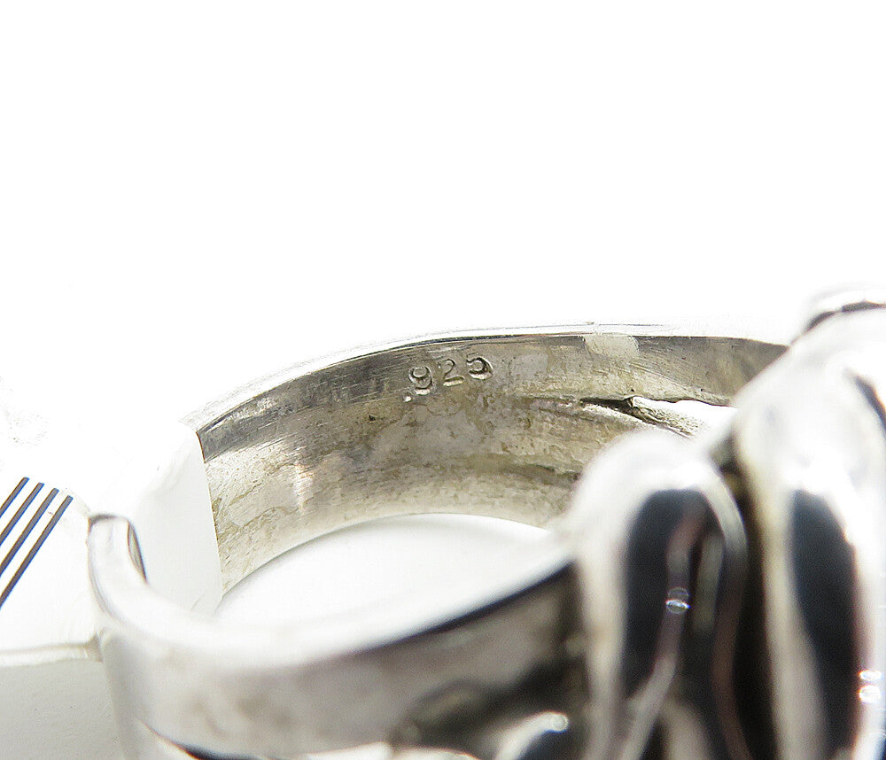 925 Sterling Silver  Vintage Shiny Sculpted Frog Cocktail Ring Sz 8  RG5563