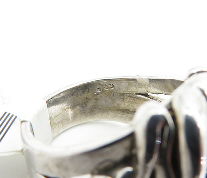 925 Sterling Silver  Vintage Shiny Sculpted Frog Cocktail Ring Sz 8  RG5563