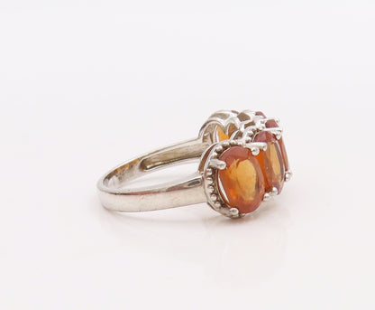 925 Sterling Silver Vintage Ring Minimalist Oval Cut Citrine Band  Sz 6  RG28864