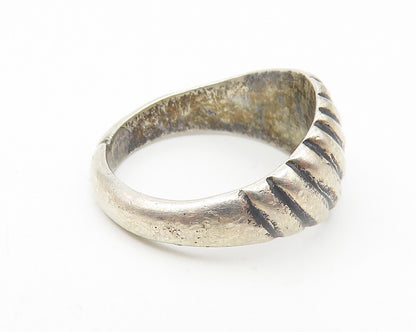 925 Sterling Silver  Vintage Dark Tone Etched Detail Band Ring Sz 6.5  RG11019