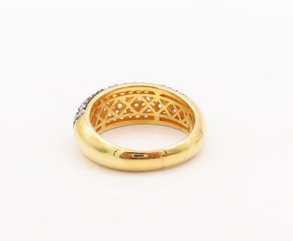 925 Sterling Silver Vintage Ring Gold Plated Minimalist Topaz Inlay Sz 7 RG29577