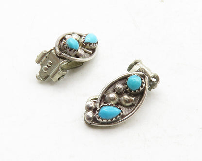 SOUTHWESTERN 925 Silver Vintage Petite Turquoise Non Pierce Earrings EG6584