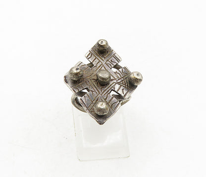 925 Sterling Silver  Vintage Antique Etched Detail Band Ring Sz 4.5  RG9301