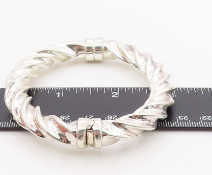 925 Sterling Silver Vintage Bracelet Modernist Intertwined Rope Bangle  BT11397