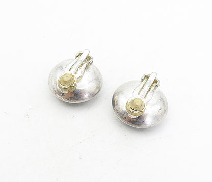CAROLEE 925 Silver  Vintage Blue Pearl Button Drop Non Pierce Earrings  EG4185