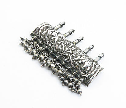 925 Sterling Silver  Vintage Antique Ornate Elephants Slide Pendant  PT5961