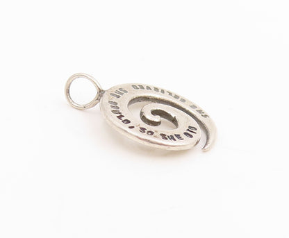 925 Sterling Silver Vintage Pendant She Believed So She Did Spiral Charm PT25380