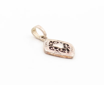 925 Sterling Silver Vintage Pendant Best Friend Love Carved Heart Charm  PT24433