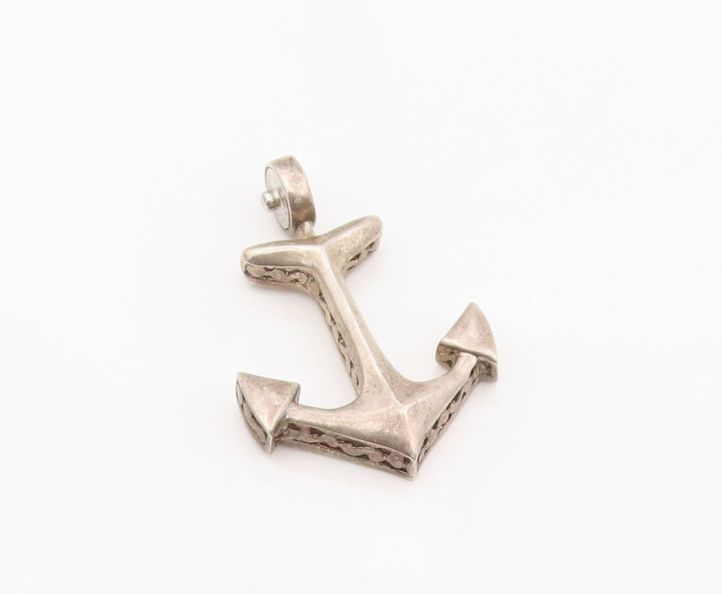 925 Sterling Silver Vintage Pendant ESPO SIG Classic Nautical Anchor  PT25548