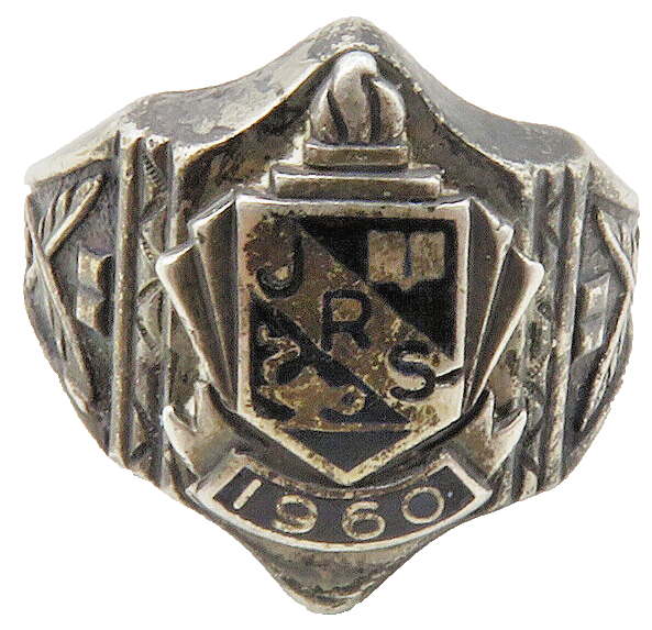 925 Sterling Silver  Vintage Antique Enamel JRS 1960 Band Ring Sz 6  RG12446