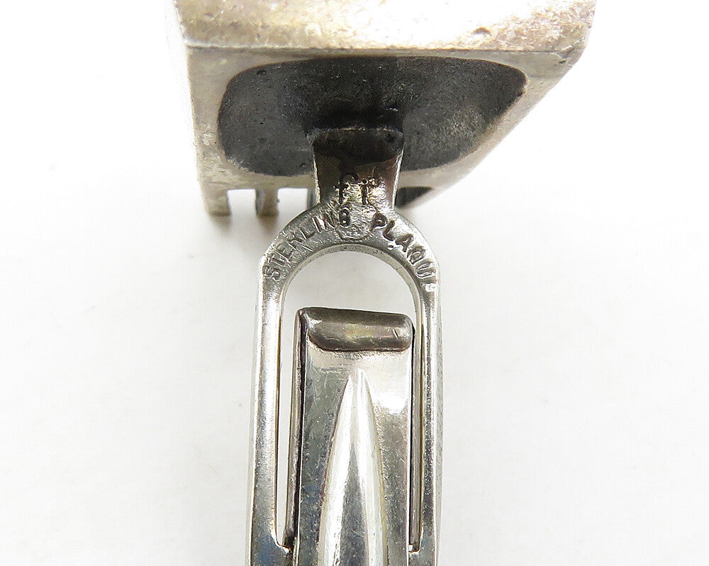 925 Sterling Silver  Vintage Dark Tone Split Design Cufflinks  TR2410