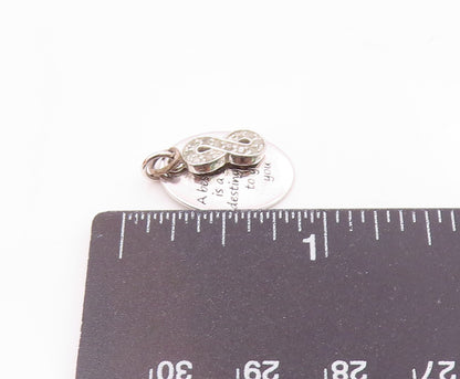 925 Silver  Vintage Genuine Diamonds Infinity Best Friends Pendant  PT16262