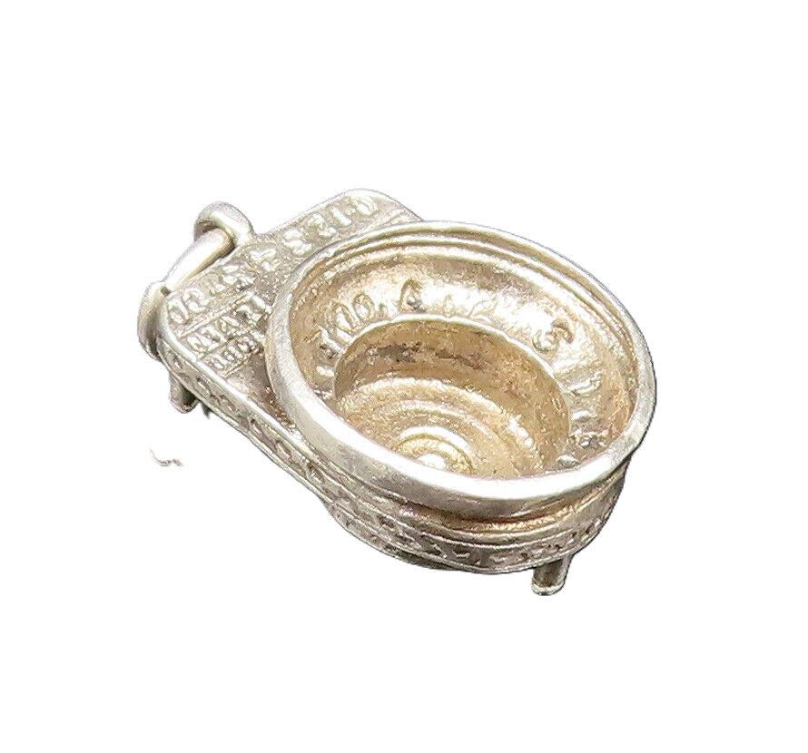 925 Sterling Silver  Vintage Roulette Game Wheel Table Pendant  PT21197
