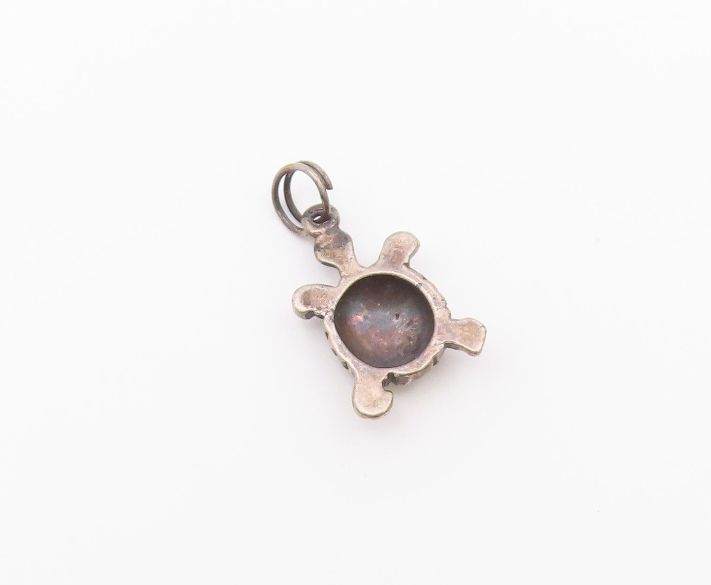 925 Sterling Silver  Vintage Dark Tone Turtle Animal Motif Pendant  PT17871