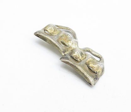 925 Sterling Silver  Vintage Dramatic Theatre Masks Motif Brooch Pin  BP1494