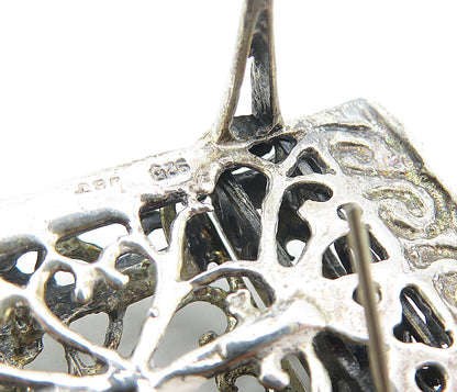 925 Sterling Silver  Vintage Heart Swirl Grand Piano Trinket (OPENS)  TR1363