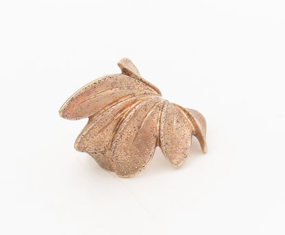JACMEL 925 Sterling Silver  Vintage Carved Sparkling Leaf Ring Sz 9.25 RG27043