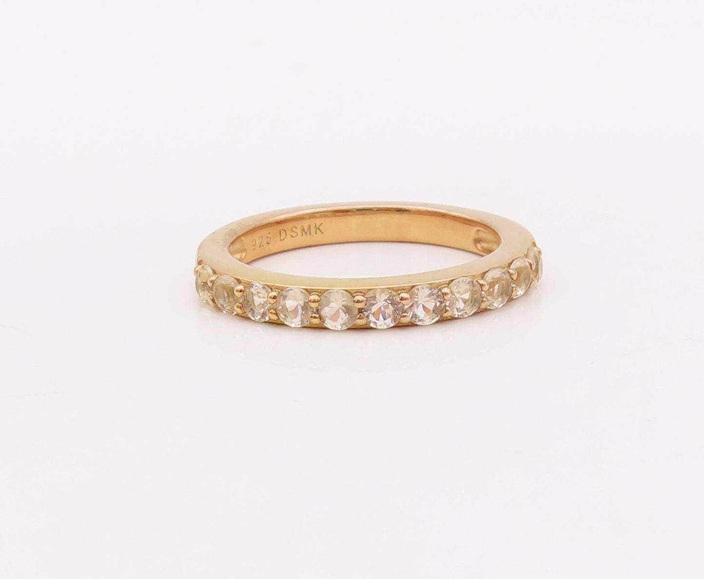 925 Sterling Silver Vintage Ring Gold Plated Stackable CZ Bands  Sz 7  RG29926