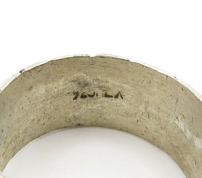 925 Sterling Silver  Vintage Linear Etched Round Band Ring Sz 5.5  RG15963