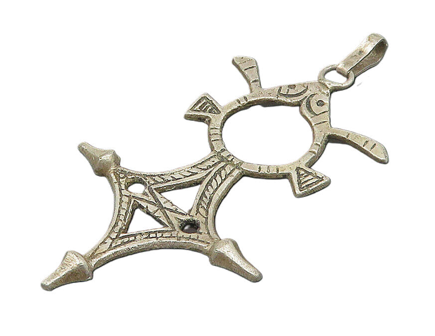 925 Sterling Silver  Vintage Antique Etched Detail Drop Pendant  PT14267