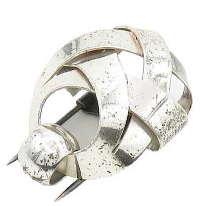 NAPIER 925 Sterling Silver  Vintage Shiny Smooth Ribbon Knot Fur Clip  TR2228