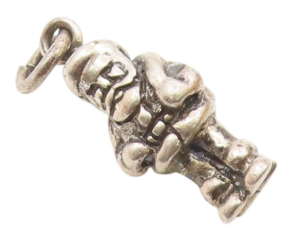 925 Sterling Silver  Vintage Petite Santa Clause Christmas Pendant  PT17284