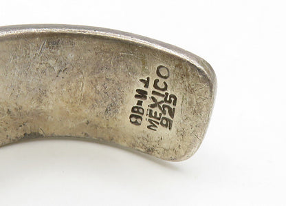 MEXICO 925 Sterling Silver  Vintage Turquoise Mosaic Cuff Bracelet  BT8573