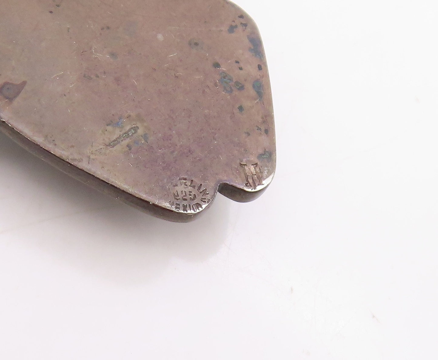 925 Sterling Silver Vintage Pendant Cabochon Turquoise Modernist Charm  PT25794