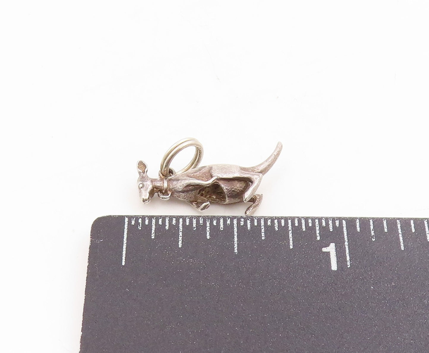 925 Sterling Silver Vintage Pendant Miniature Kangaroo With Baby Pouch  PT25378