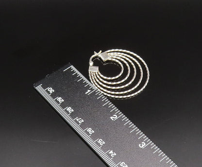 925 Sterling Silver  Vintage Graduated Twisted Multi Hoop Earrings  EG11913