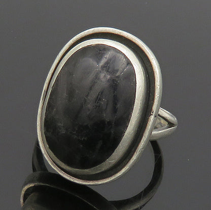 MEXICO 925 Sterling Silver  Vintage Black Onyx Cocktail Ring Sz 8  RG16099