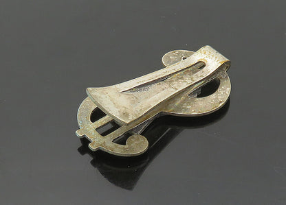 925 Sterling Silver  Vintage Rustic Dollar Sign And Hand Money Clip  TR2711