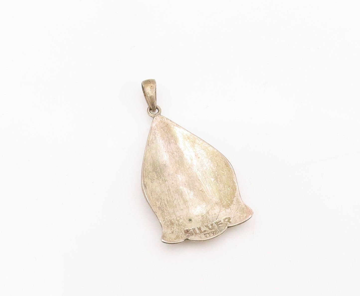 925 Sterling Silver Vintage Pendant Intricate Floral Leaf Motif Charm  PT25588